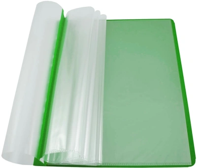 Папка-скоросшиватель Бюрократ -PS10GRN A4 10 вкладышей боков.перф. пластик зеленый 0.12/0.16