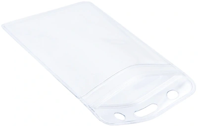 Бейдж для пропуска Deli E5759 68х118мм вертикальный без крепления ПВХ прозрачный (упак.:10шт)