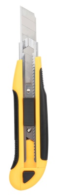 Нож канцелярский Deli E2091 шир.лез.18мм выдвижное лезвие фиксатор усиленный сталь желтый блистер