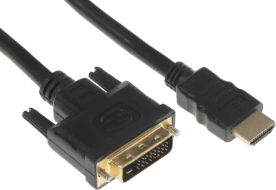 Кабель аудио-видео Buro HDMI (m)/DVI-D (Dual Link) (m) 1.8м. позолоч.конт. черный (BHP RET HDMI_DVI18)
