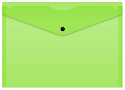 Конверт на кнопке Бюрократ Неон DNEPK803A4LETT A4 гориз. пластик 0.15мм салатовый