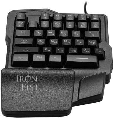 Игровой блок Оклик 701G IRON FIST черный USB for gamer LED (подставка для запястий) (1196590) кабель 1.8м