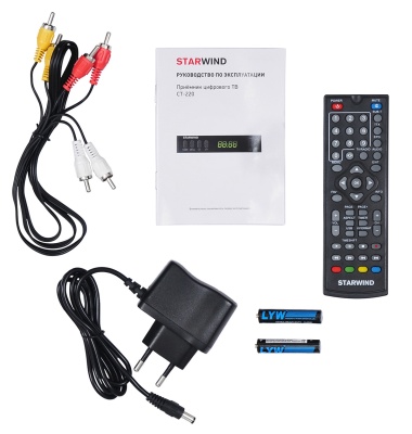 Ресивер DVB-T2 Starwind CT-220 черный