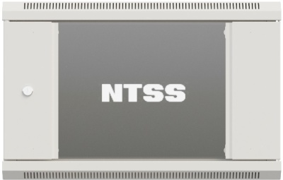 Шкаф коммутационный NTSS Премиум (NTSS-W9U6060GS-2) настенный 9U 600x600мм пер.дв.стекл 60кг серый 500мм 22кг 220град. 500мм IP20 сталь