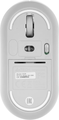 Мышь A4Tech Fstyler FG20 белый оптическая 2000dpi беспров. USB для ноутбука 4but (FG20 WHITE)