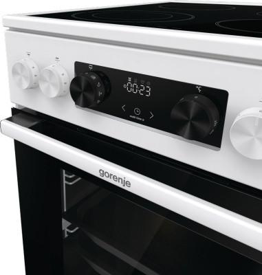 Плита Электрическая Gorenje GECS5C70WA белый/черный стеклокерамика (без крышки)