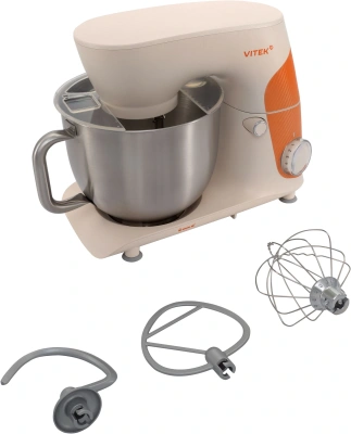 Миксер планетарный Vitek VT-PM0331 1800Вт кремовый/оранжевый