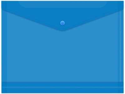 Конверт на кнопке Бюрократ -PK860BLU/1 A4 гориз. расшир. пластик 0.18мм синий