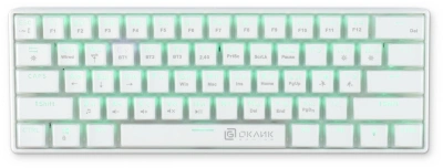 Клавиатура Оклик K763W механическая белый USB беспроводная BT/Radio Multimedia for gamer LED (1920562) кабель 1.5м