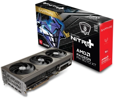 Видеокарта Sapphire PCI-E 5.0 11348-08-20G NITRO+AMD RADEON RX 9070 XT GAMING OC 16GB PHANTOMLINK LITE AMD Radeon RX 9070XT 16Gb 256bit GDDR6 2520/20000 HDMIx2 DPx2 HDCP Ret