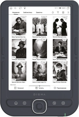 Электронная книга Digma luma 6" E-ink HD Pearl 1024x758 Touch Screen 1.2Ghz 256Mb/32Gb/microSDHC/подсветка дисплея темно-серый (в компл.:обложка)