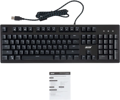 Клавиатура Acer OKW127 механическая черный USB Multimedia for gamer LED (ZL.KBDEE.00H) кабель 1.8м