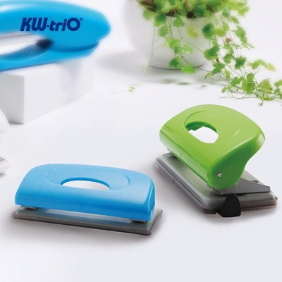 Дырокол Kw-Trio Dolphin 096X9 макс.:16лист. пластик ассорти отв.:2 с линейкой