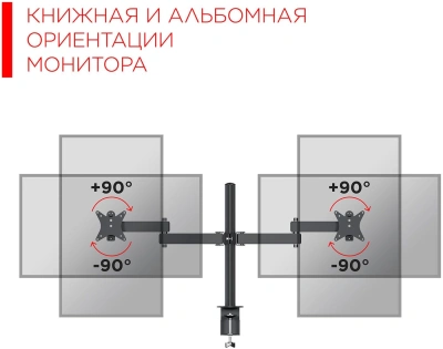 Кронштейн для мониторов Holder MDS-SU203-B черный 13"-32" макс.8кг настольный поворот и наклон верт.перемещ.