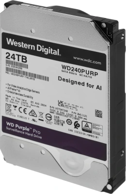 Жесткий диск WD SATA-III 24TB WD240PURP Surveillance Purple Pro (7200rpm) 512Mb 3.5"