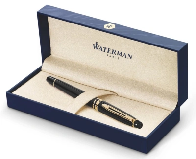 Ручка перьев. Waterman Expert 3 (S0951640) Black Laque GT F сталь подар.кор.