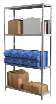Стеллаж Практик MS пол.:4 единая 1850x1000x400мм серый (S24199154402)