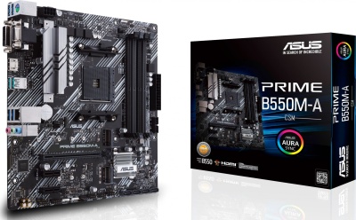Материнская плата Asus PRIME B550M-A/CSM Soc-AM4 AMD B550 4xDDR4 mATX AC`97 8ch(7.1) GbLAN RAID+VGA+DVI+HDMI