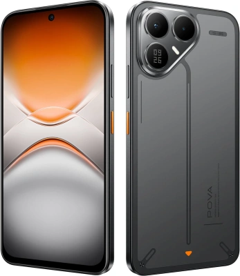 Смартфон Tecno Pova 8 5G 256Gb 8Gb черный моноблок 3G 4G 2Sim 6.76" 1080x2344 Android 16 50Mpix 802.11 a/b/g/n/ac NFC GPS GSM900/1800 Protect