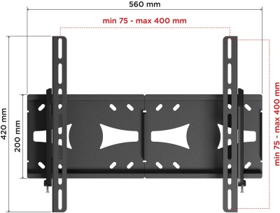 Кронштейн для телевизора Holder LCDS-5071 темный металлик 37"-55" макс.45кг настенный наклон
