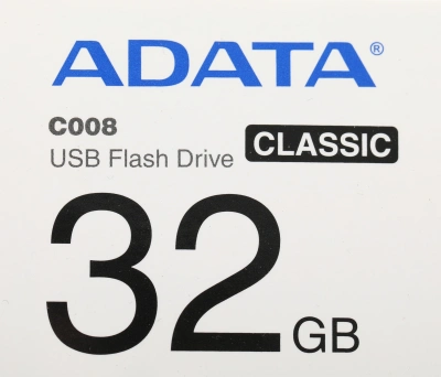Флеш Диск A-Data 32Gb Classic C008 AC008-32G-RKD USB2.0 красный/черный