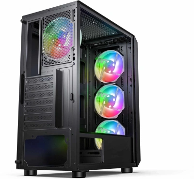 Корпус Accord 3338 черный без БП ATX 6x120mm 1xUSB2.0 1xUSB3.0 audio bott PSU