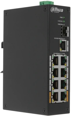 Коммутатор Dahua DH-PFS3110-8ET-96 (L2) 8x100Мбит/с 1x1Гбит/с 1SFP 6PoE+ 2PoE++ 96W неуправляемый