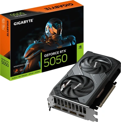 Видеокарта Gigabyte PCI-E 5.0 GV-N5050WF2OC-8GD 1.0 NVIDIA GeForce RTX 5050 8Gb 128bit GDDR6 2587/20000 HDMIx2 DPx2 HDCP Ret