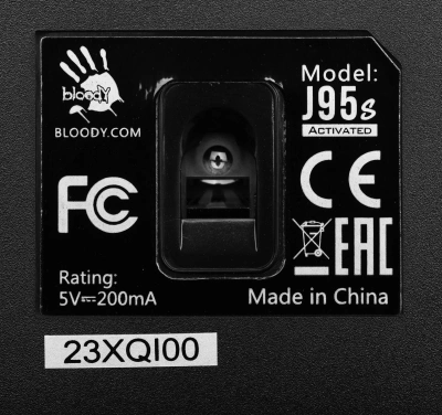 Мышь A4Tech Bloody J95s черный оптическая 8000dpi USB 9but (J95S STONE BLACK ACTIVATED)