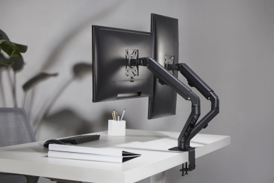 Кронштейн для мониторов Ultramounts UM729 черный 17"-27" макс.7кг крепление к столешнице поворот и наклон