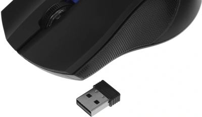 Мышь Оклик 615MW черный/синий оптическая 1200dpi беспров. USB для ноутбука 3but (412862)