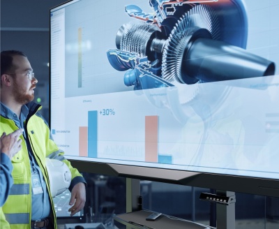 Стойка для телевизора Onkron TS1991 eLift черный 50"-100" макс.130кг напольный наклон (моторизованный лифт)