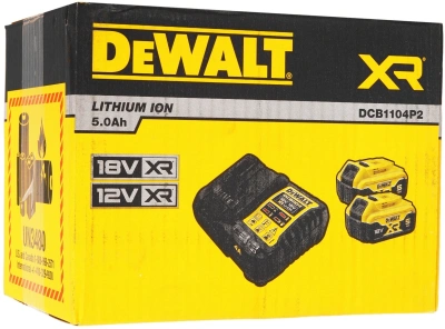 Батарея аккумуляторная DeWalt DCB1104P2 18В 5Ач Li-Ion (З/У в компл.)