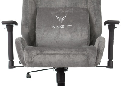 Кресло игровое Knight N1 Fabric серый Light-19 с подголов. крестов. металл