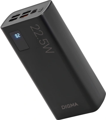 Мобильный аккумулятор Digma DGPF30A 30000mAh QC3.0/PD3.0 22.5W 3A 4xUSB-A/USB-C черный (DGPF30A22ABK)