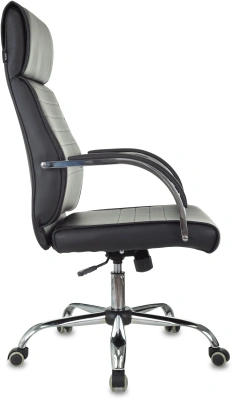 Кресло руководителя Бюрократ T-8010SL черный экокожа крестов. металл хром