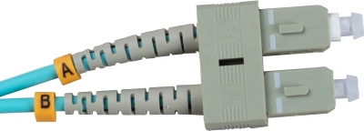 Патч-корд Cabeus FOP-50-LC-SC-10M 2x50/125 OM3 LC дуплекс UPC-SC дуплекс UPC 10м LSZH бирюзовый