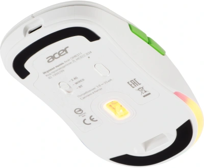 Мышь Acer OMR311 белый оптическая 2400dpi беспров. BT/Radio USB 7but (ZL.MCECC.034)