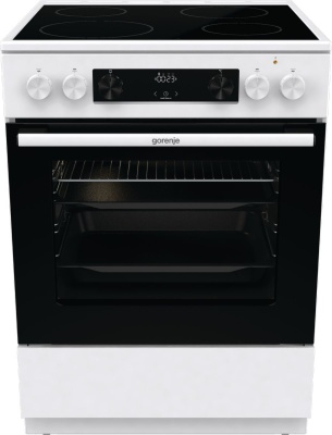Плита Электрическая Gorenje GEC6C40WD белый стеклокерамика (без крышки)