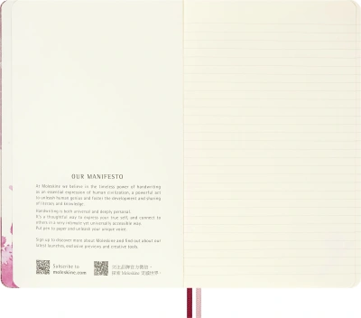 Блокнот Moleskine LIMITED EDITION SAKURA LESU09QP060 Large 130х210мм обложка текстиль 176стр. линейка твердая обложка розовый 2026