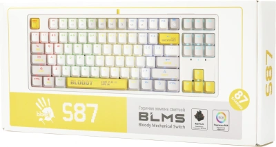 Клавиатура A4Tech S87 Energy механическая белый USB for gamer LED (S87 USB ENERGY WHITE) кабель 1.8м