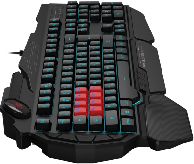 Клавиатура A4Tech B318 черный USB Multimedia for gamer LED (подставка для запястий) кабель 1.8м