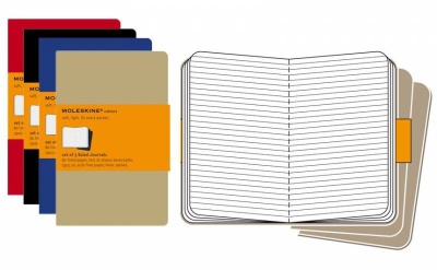 Блокнот Moleskine CAHIER JOURNAL QP416 Large 130х210мм обложка картон 80стр. линейка бежевый (3шт)