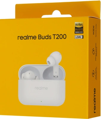 Гарнитура внутриканальные Realme Buds T200 белый беспроводные bluetooth в ушной раковине (6941764462076)