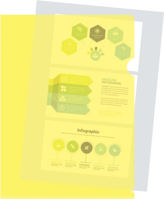Папка-уголок Silwerhof SE-E120/YEL тисненый A4 пластик 0.12мм желтый
