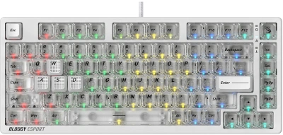 Клавиатура A4Tech Bloody MS76 механическая белый USB Multimedia for gamer LED (MS76) кабель 1.8м