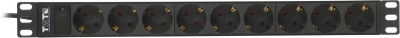 Блок распределения питания Lanmaster TWT-PDU19-10A9P4-3.0 гор.размещ. 9xSchuko базовые 10A C14 3м