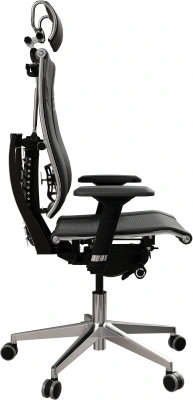 Кресло руководителя эргономичное Метта Yoga 4DT B2-15D - YM93+Infinity+carbon черный сетка/кожа с подголов. крестов. алюминий хром