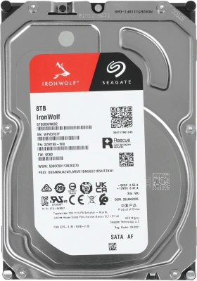 Жесткий диск Seagate SATA-III 8TB ST8000VN002 NAS Ironwolf 512E (5400rpm) 256Mb 3.5"