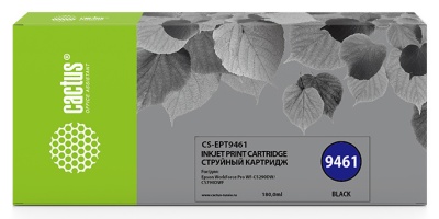 Картридж струйный Cactus CS-EPT9461 T9461 черный пигментный (180мл) для Epson WF-C5290DW/WF-C5790DW с чипом